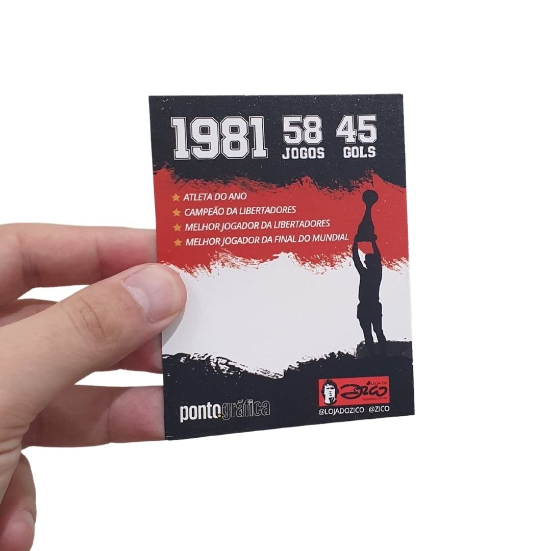 Card Colecionável Metalizado "Zico 1981" (Autógrafo Manual)