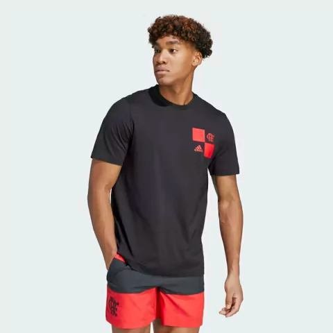 Camiseta Flamengo Adidas Estampada Preta HS5244