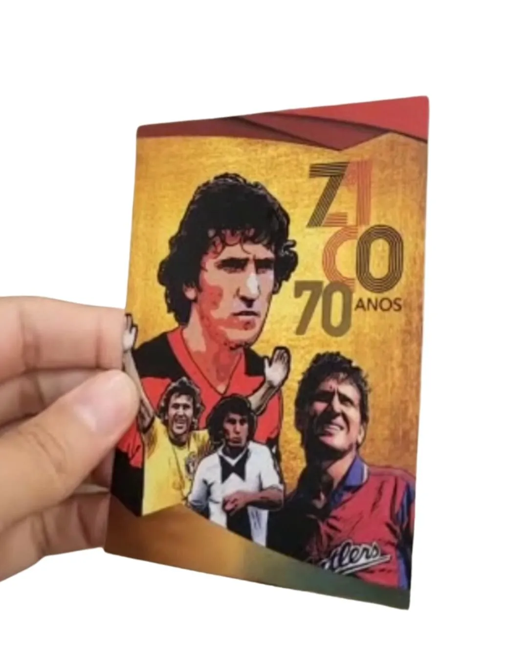 Card Colecionável Metalizado 70 anos (autógrafo manual)
