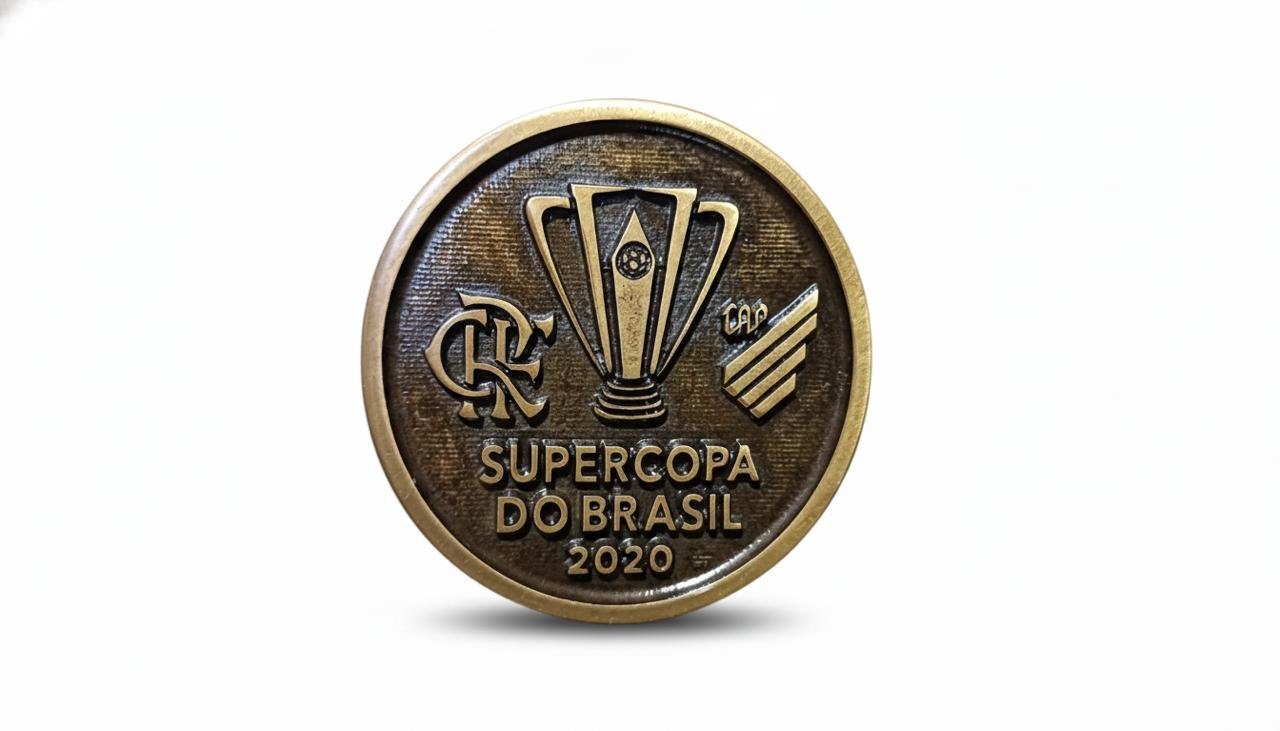 Moeda Supercopa do Brasil 2020 Flamengo X Athletico Escudos