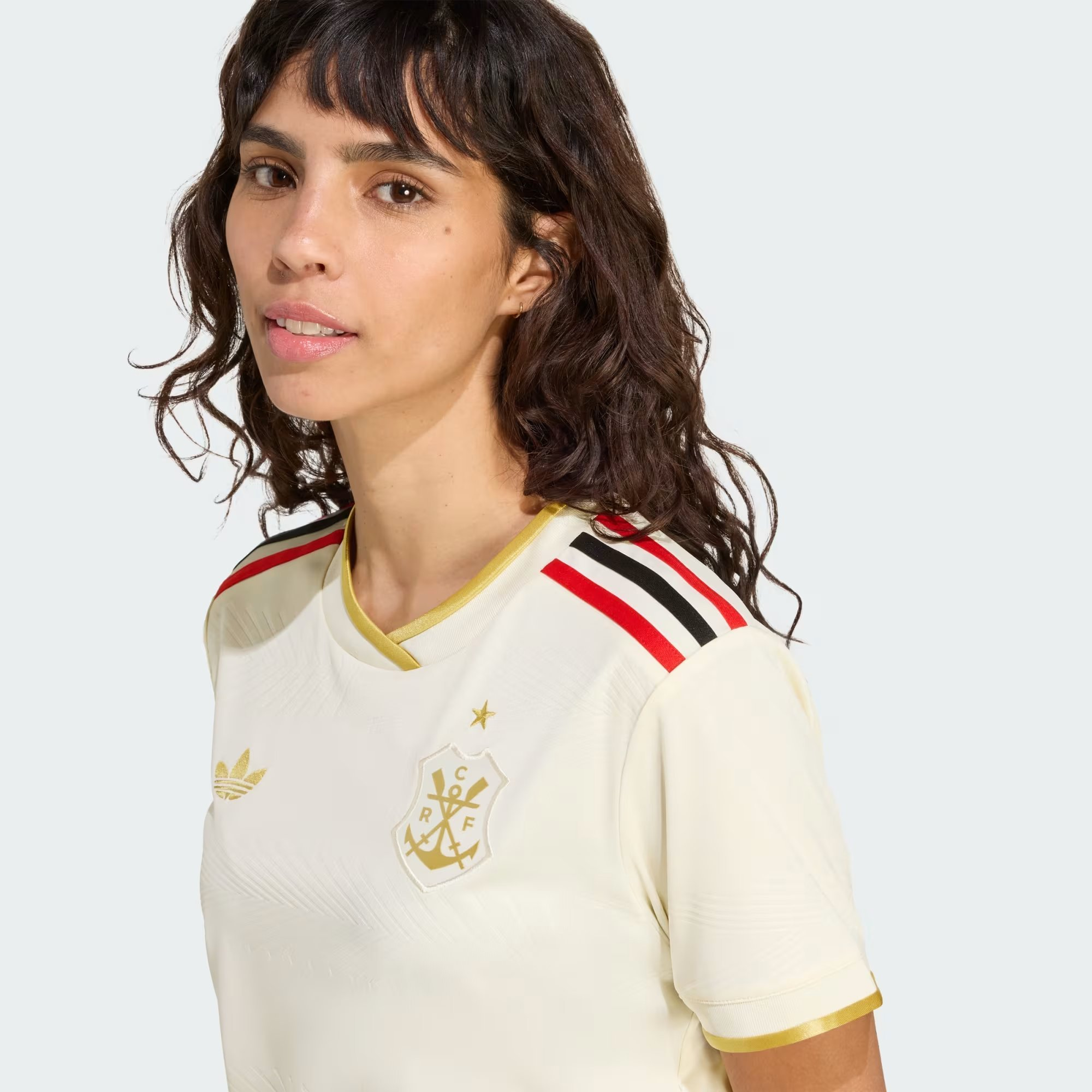 Camisa Feminina III Flamengo 2025 Cropped Off White JN9033
