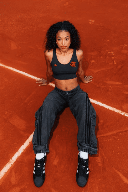 Top Cropped Flamengo Adidas Originals Preto KA0587