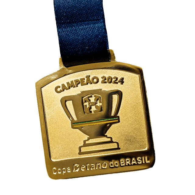 Réplica Oficial Medalha Copa do Brasil 2024 Flamengo (GRÁTIS Card Autógrafo Manual do Zico)