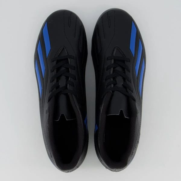 Chuteira Society Adidas Deportivo II Preta e Azul HP2519