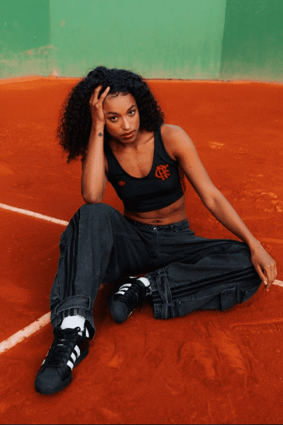 Top Cropped Flamengo Adidas Originals Preto KA0587