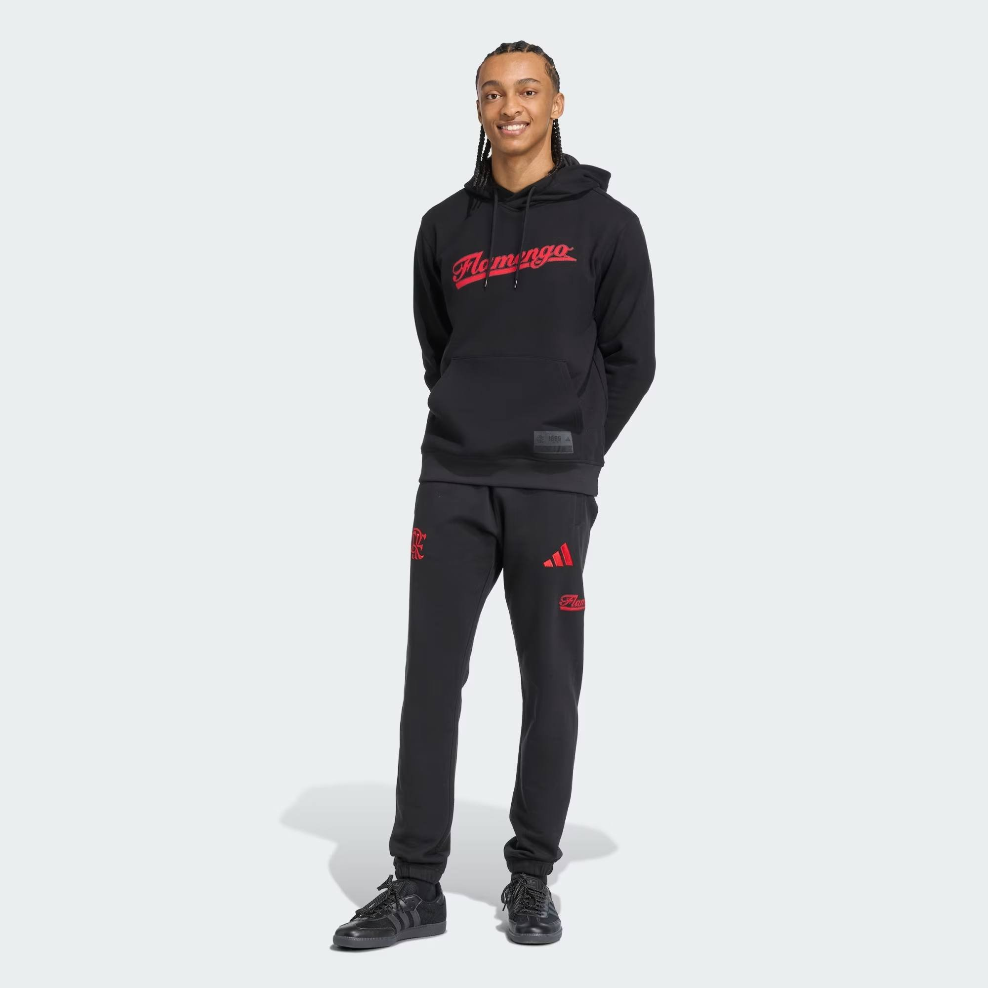 Calça Flamengo Adidas Moletom Estados Unidos US Pack 2025 Preta JY0274