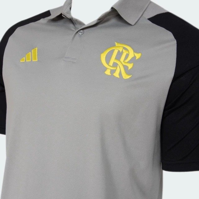 Camisa Polo Flamengo Adidas Atleta Cinza 24/25 IP8216