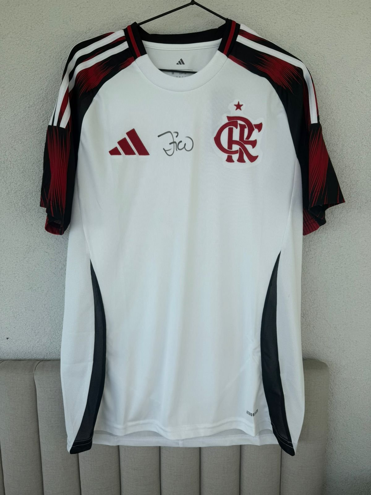 Camisa Flamengo Adidas II 2025 2026 com Autógrafo Manual do Zico