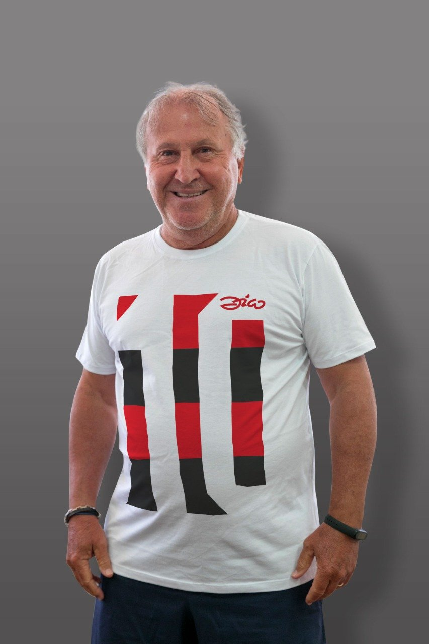 Camisa Zico 2022 (autógrafo manual do Zico)