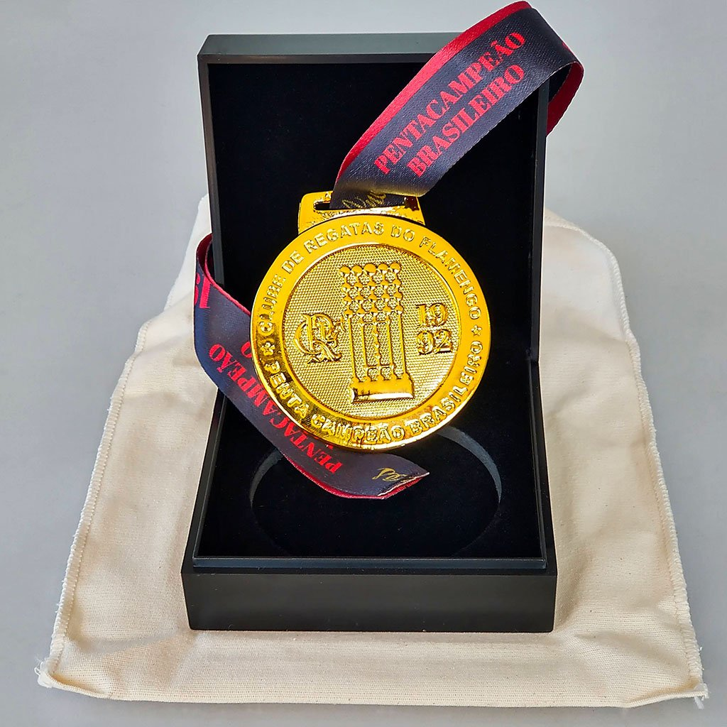 Medalha Pentacampeão Brasileiro 1992 com autógrafo do Júnior