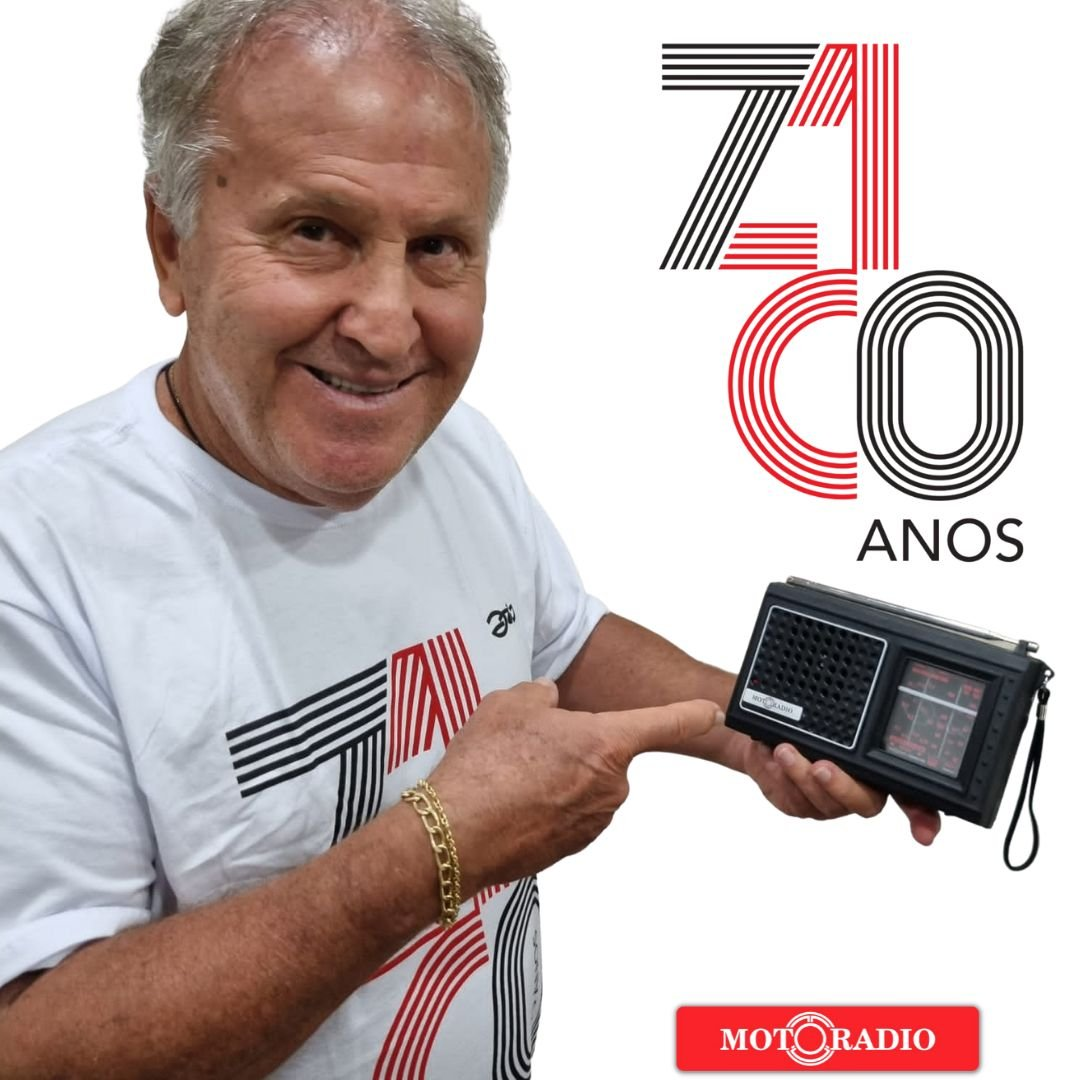 Motoradio 'Zico' 70 Série Limitada (Lote 3) com Card 70 anos Autografado
