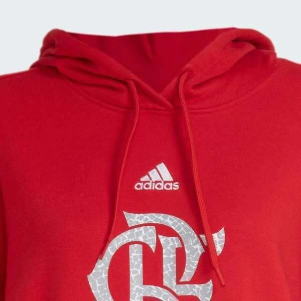 Moletom Flamengo Adidas DNA 2024 Feminino Vermelho IP8194