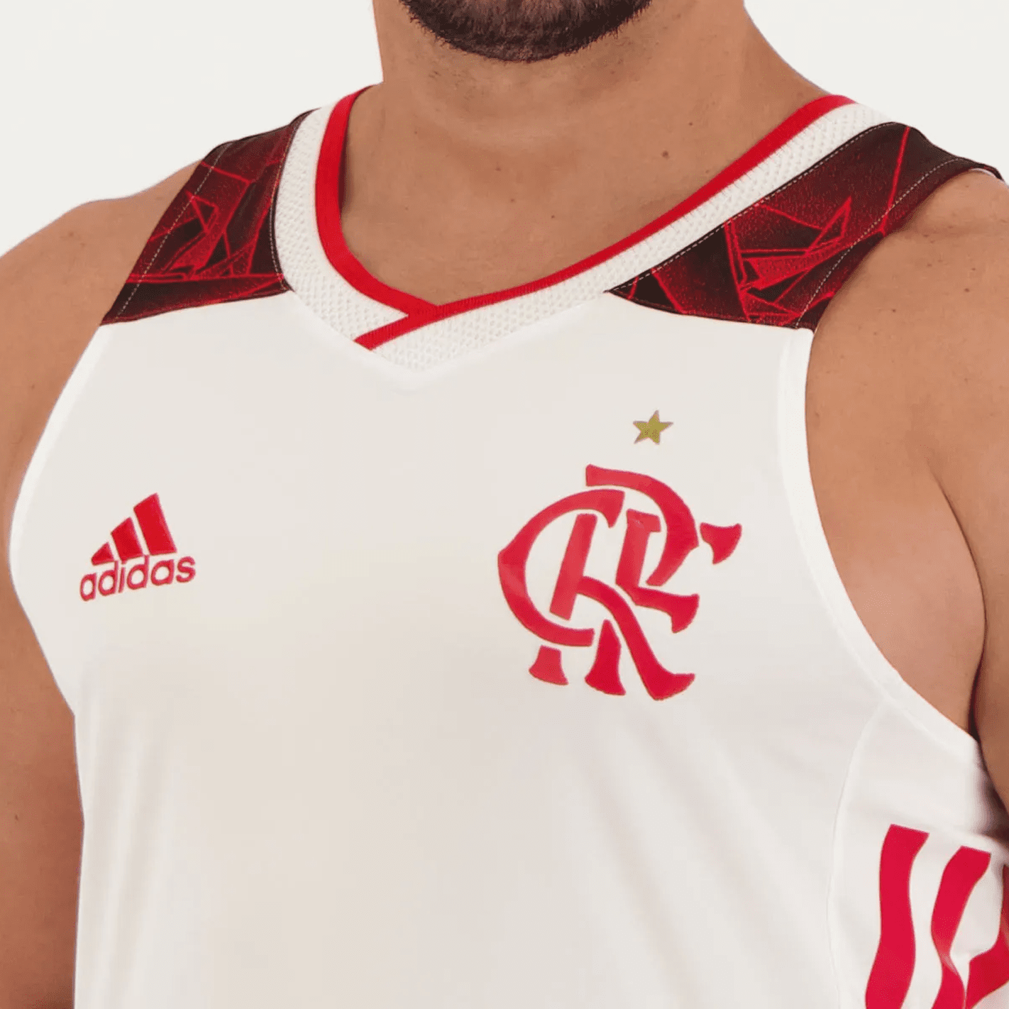 Regata Flamengo Basquete Away adidas 2021/22 Branca HC6843