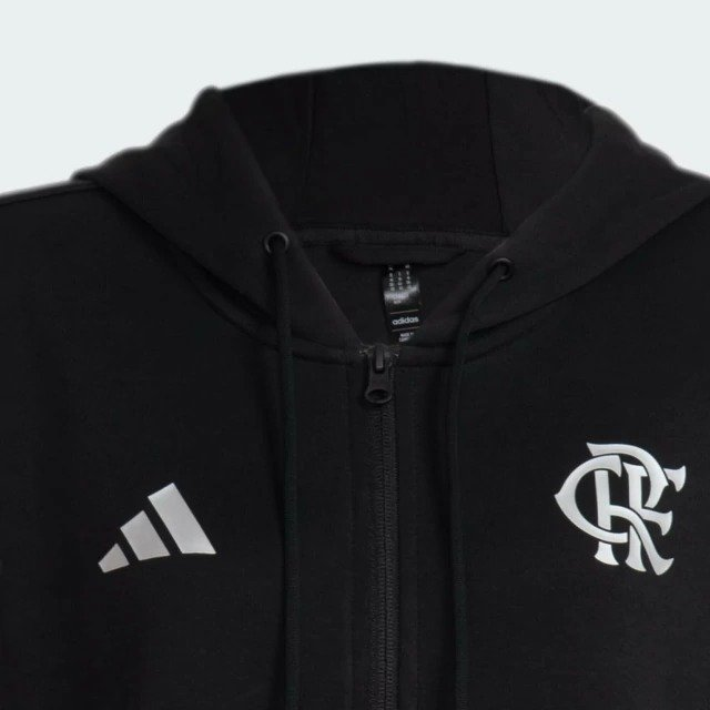 Jaqueta Hino Feminina Flamengo Adidas 2024/25 Preta IT3820