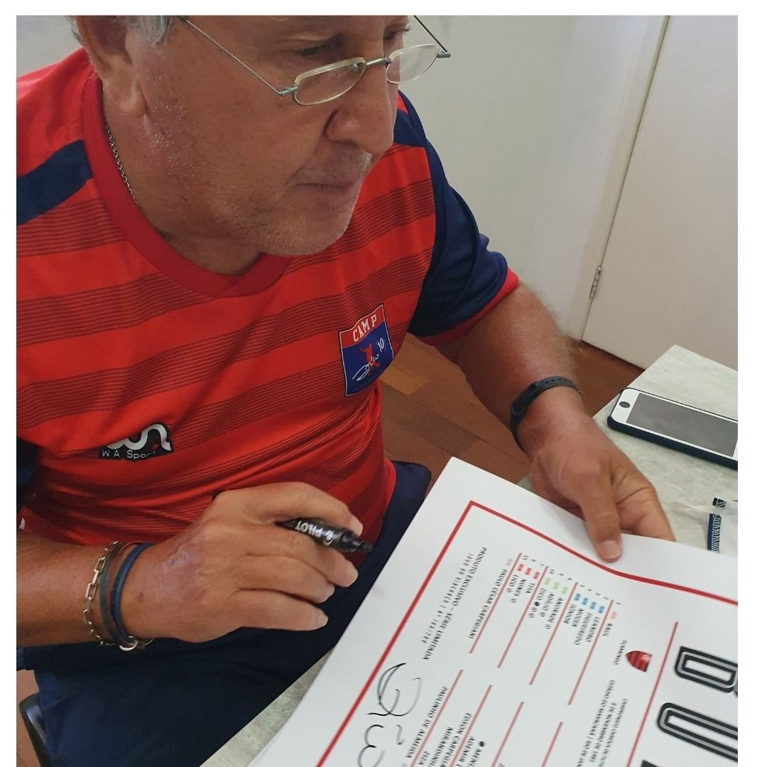 Quadro "Fla 6 x 0 Bota: O Jogo da Vingança" (autógrafo manual do Zico)