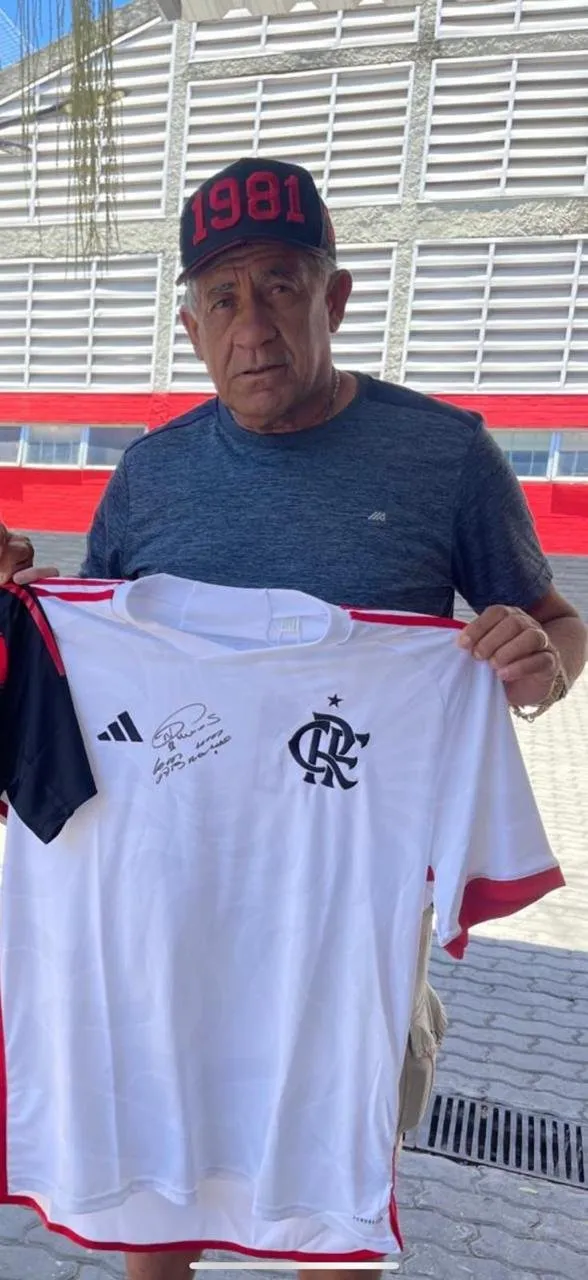 Camisa Flamengo Adidas II 2024 Autografada Nunes com dedicatória