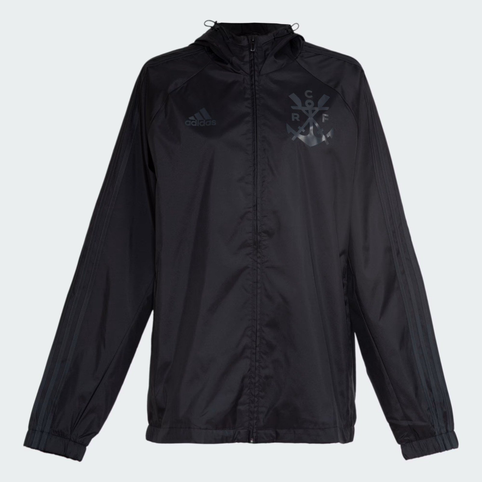 Jaqueta Corta-Vento Flamengo Adidas Preta 2023 2024 HY6245