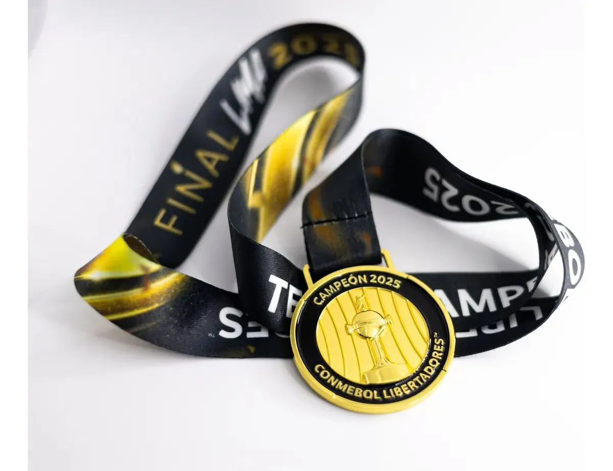 Medalha Oficial Flamengo Tetracampeão Libertadores Lima 2025 Licenciada Conmebol