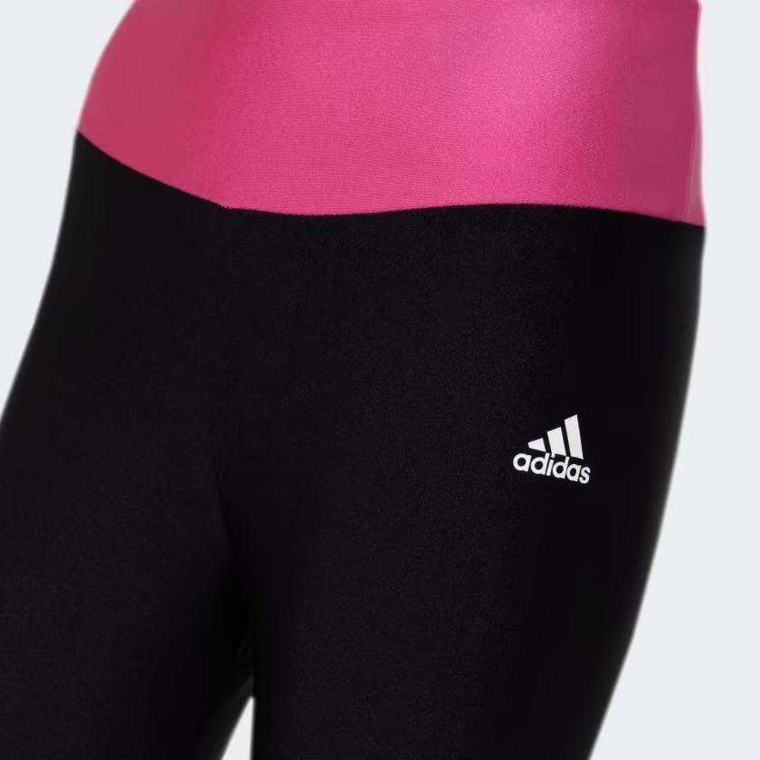 Calça Legging Feminina Flamengo Adidas Preta e Rosa GC4112