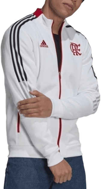 Jaqueta Flamengo 21/22 Hino Adidas Masculina - Branco GR4292