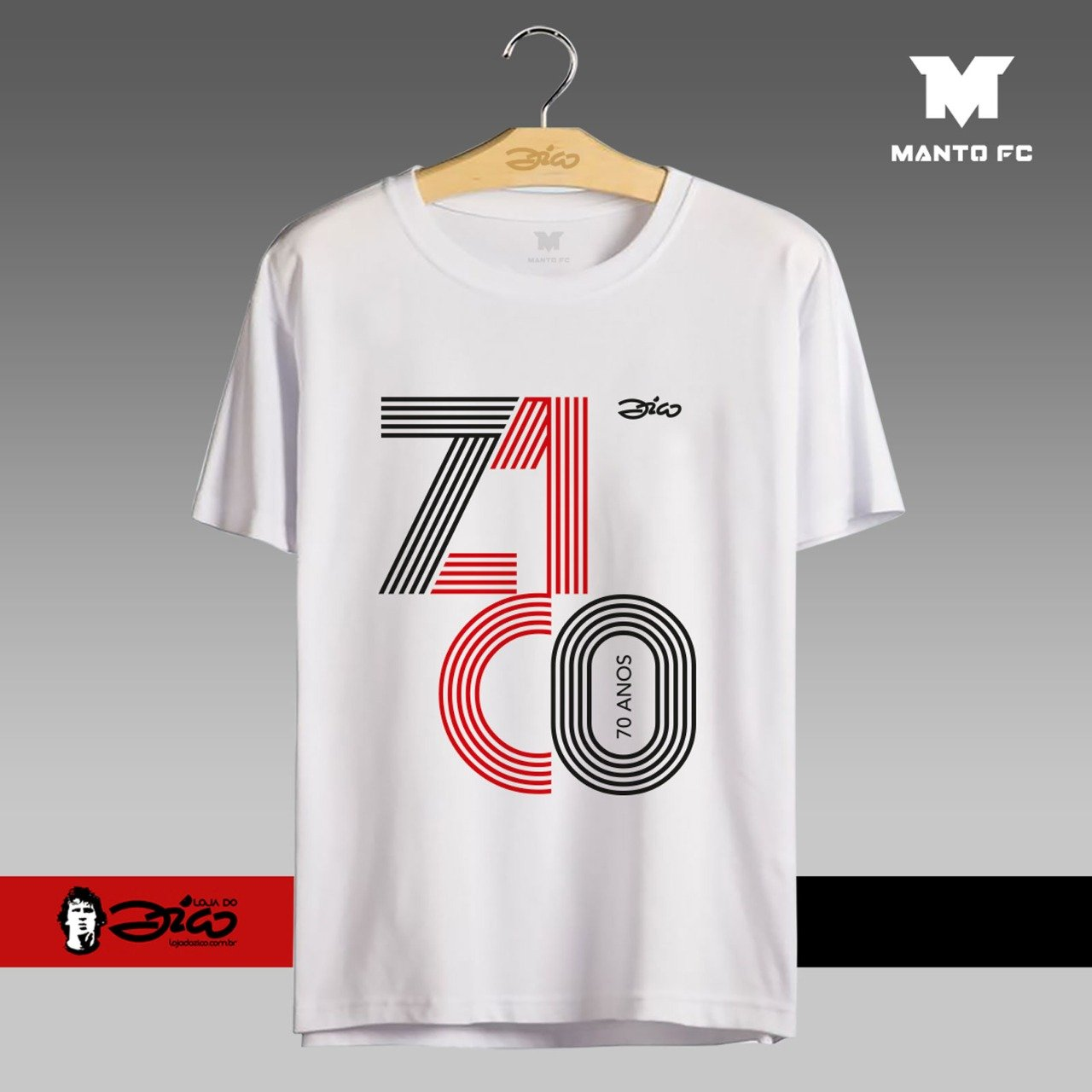 Camisa Edição Limitada Zico 70 anos  (Dedicatória manual do Zico)
