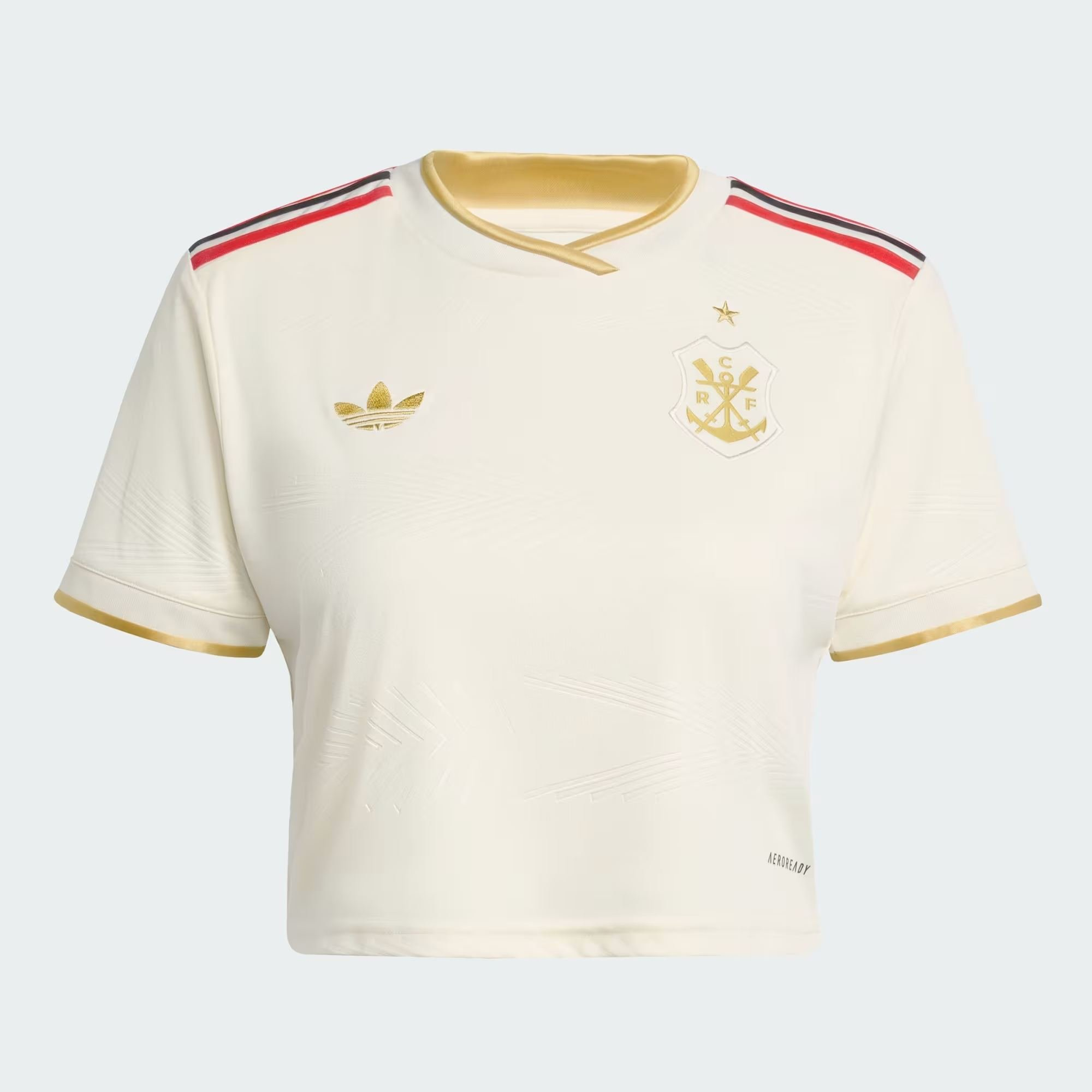Camisa Feminina III Flamengo 2025 Cropped Off White JN9033